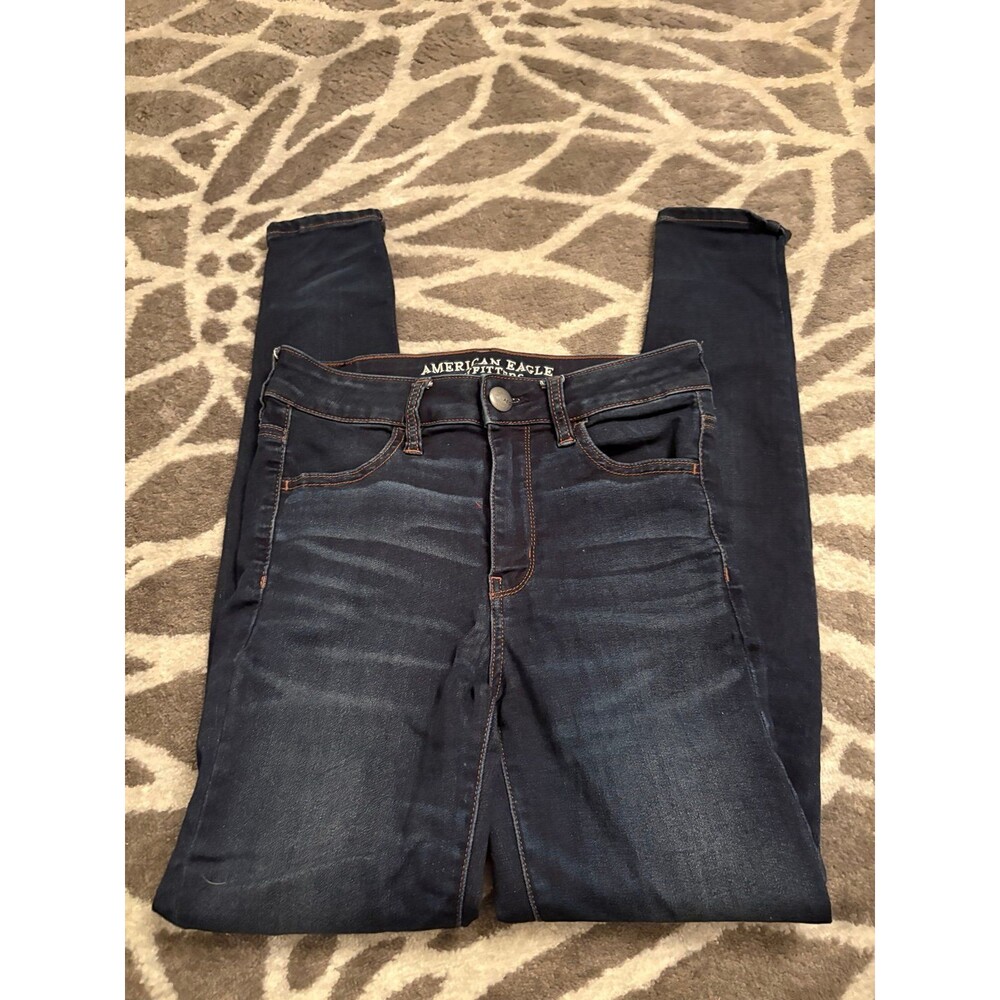 Dark Blue American Eagle High Rise Jegging Jeans